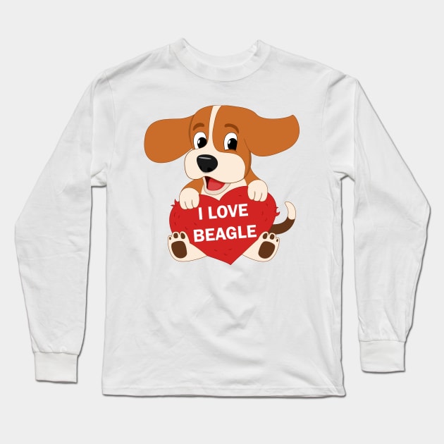 I Love Beagle Long Sleeve T-Shirt by sabhu07